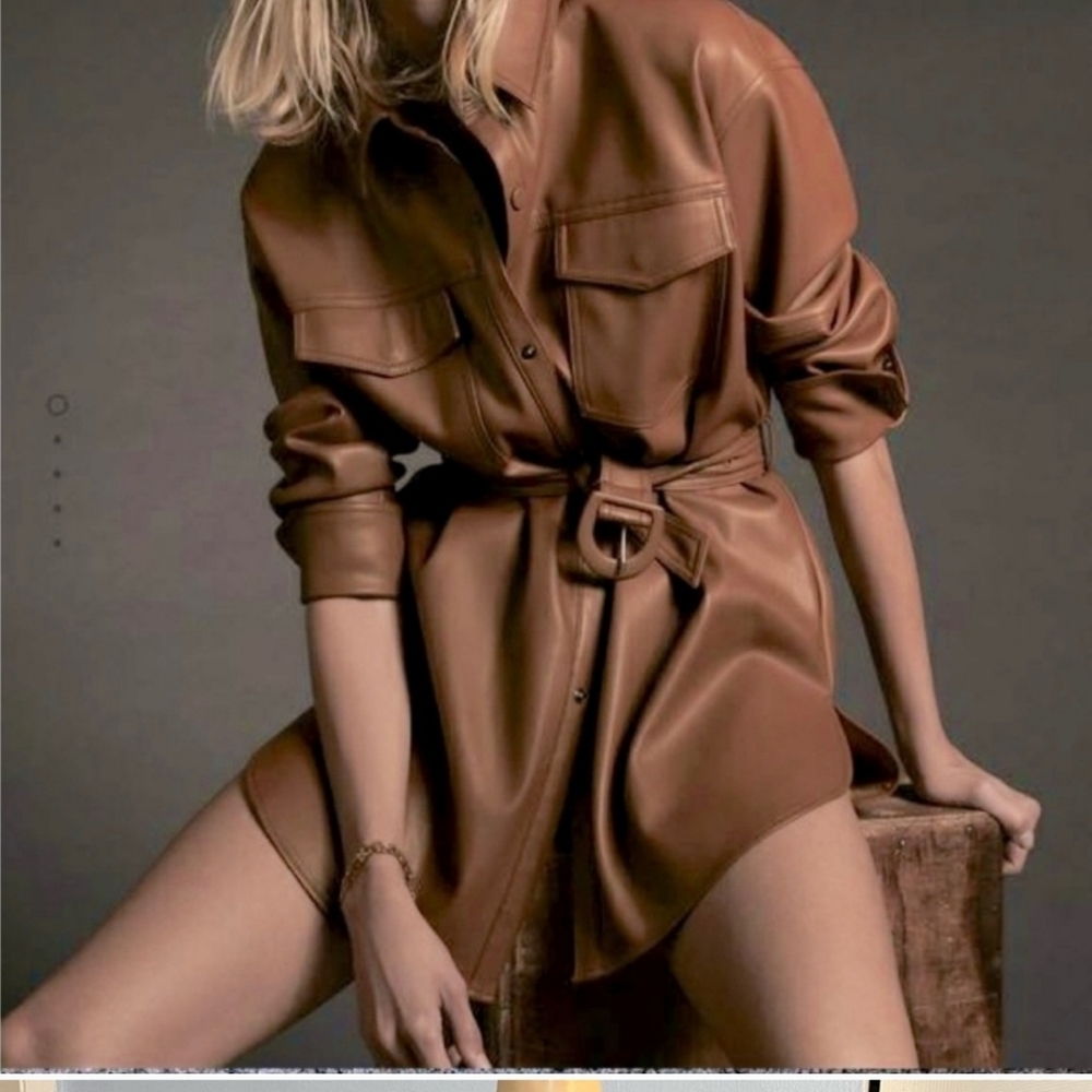 Zara leather oversized  shirt in medium.